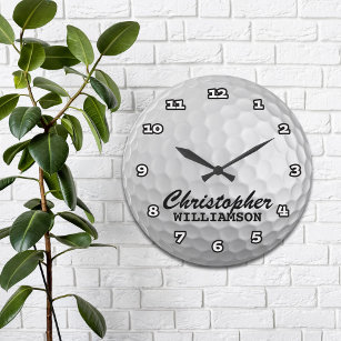 Horloge murale personnalisée de la balle de golf