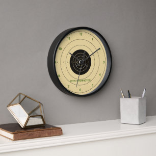Horloge murale personnalisée de la cible de pistol