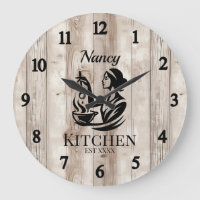 Horloge murale personnalisée de la cuisine avec co