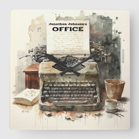 Horloge murale personnalisée de la machine à écrir (Recto)