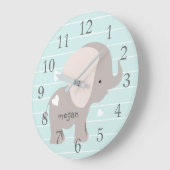 Horloge murale personnalisée de l'éléphant gris de (Angle)