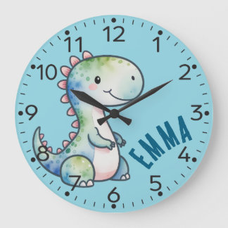 Horloge murale personnalisée Dino-Velociraptor