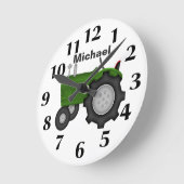 Horloge murale personnalisée du tracteur vert (Angle)