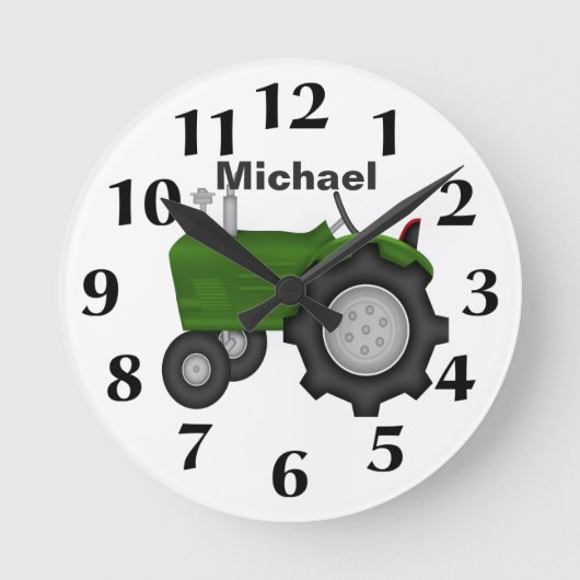 Horloge murale personnalisée du tracteur vert (Recto)