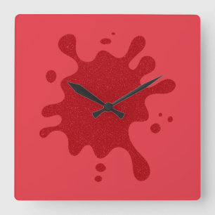 Horloge murale personnalisée éclaboussure rouge to