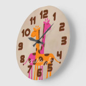 Horloge murale personnalisée en girafe (Angle)