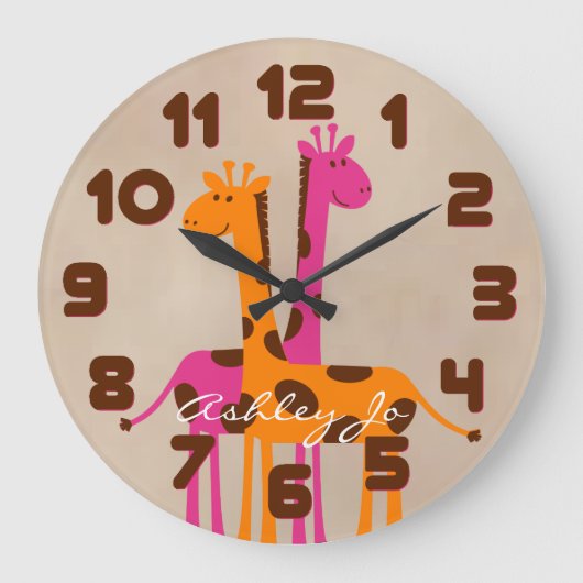 Horloge murale personnalisée en girafe (Recto)