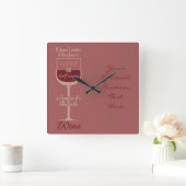 Horloge murale personnalisée en verre de vin rouge (Maison)
