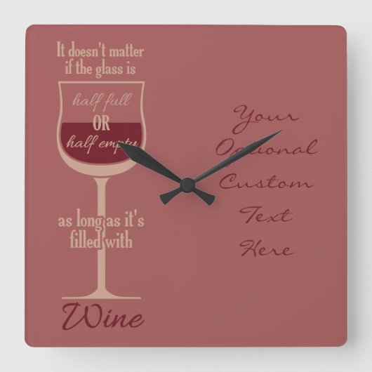 Horloge murale personnalisée en verre de vin rouge (Recto)