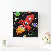 Horloge murale personnalisée Fusée (Maison)