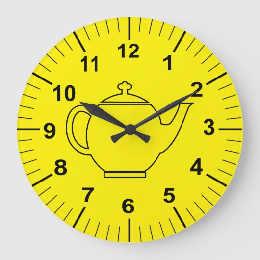 Horloge murale personnalisée grande cuisine jaune (Recto)