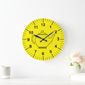 Horloge murale personnalisée grande cuisine jaune (Maison)