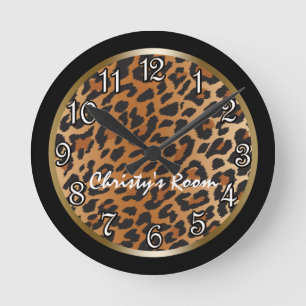 Horloge murale personnalisée impression léopard no