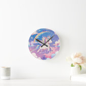 Horloge murale personnalisée Licorne Arc-en-ciel (Maison)