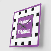 Horloge murale personnalisée par carré pourpre de (Angle)