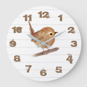 Horloge murale personnalisée par oiseau rustique