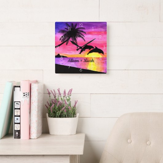 Horloge murale personnalisée par paradis tropical (Salle de lecture)