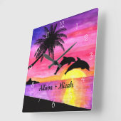 Horloge murale personnalisée par paradis tropical (Angle)