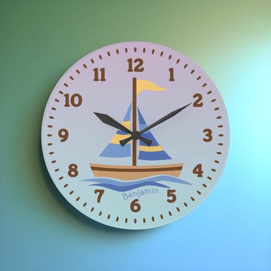 Horloge murale personnalisée pour bateau à voile p