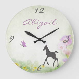 Horloge murale personnalisée pour le poulain et le