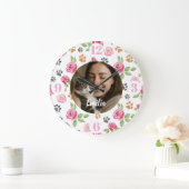 Horloge murale personnalisée pour maman chat avec (Maison)