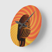 horloge murale personnalisée pour Microphone rétro (Angle)