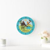 Horloge murale personnalisée pour nurserie de dino (Maison)