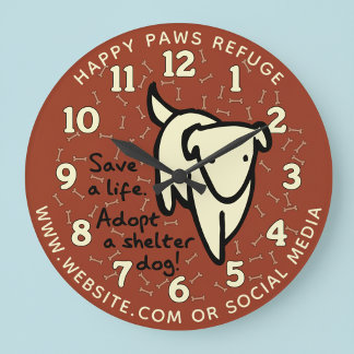 Horloge murale personnalisée pour refuge pour chie