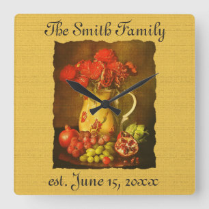 Horloge murale personnalisée vintage avec fruits e