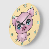 Horloge murale petit cochon (Angle)