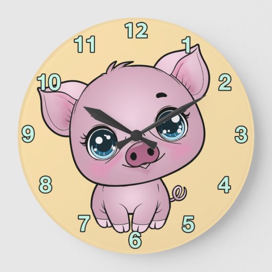 Horloge murale petit cochon (Recto)
