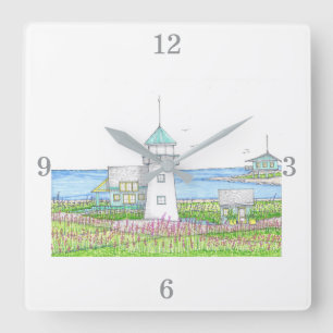 Horloge murale phare blanc