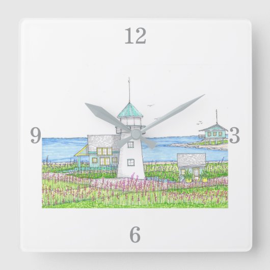 Horloge murale phare blanc (Recto)