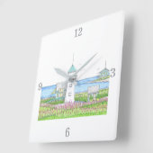 Horloge murale phare blanc (Angle)