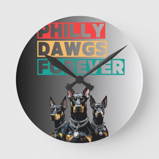 Horloge murale Philly Dawgs Forever – Fierté de Ph (Recto)