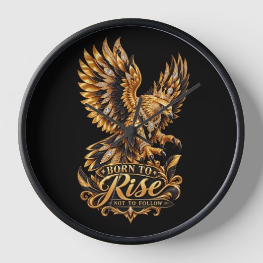 Horloge murale Phoenix Born to Rise – Aigle doré (Recto)