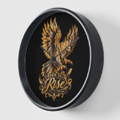 Horloge murale Phoenix Born to Rise – Aigle doré (Angle)