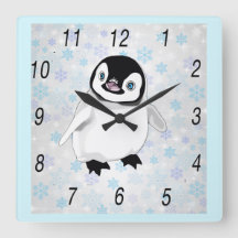 Horloge murale pingouin bébé