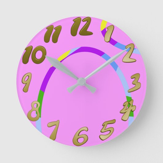 Horloge murale Pink Loops (Recto)