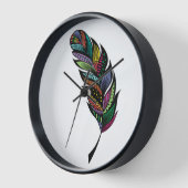 Horloge murale plume tribale (Angle)