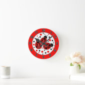 Horloge murale Pois de Ladybugs (Maison)