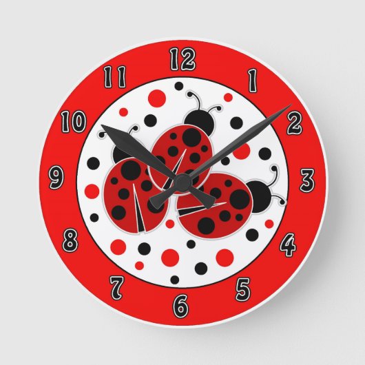 Horloge murale Pois de Ladybugs (Recto)