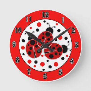 Horloge murale Pois de Ladybugs