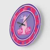 Horloge murale Pom-pom girl chevelue (Angle)