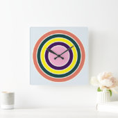 Horloge murale Pop Art Cercles concentriques rétro (Maison)