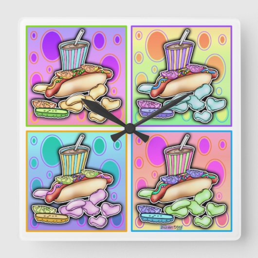 Horloge murale Pop Art CHIEN CHAUD (Recto)