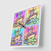 Horloge murale Pop Art CHIEN CHAUD (Angle)