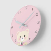 Horloge murale pour chambre de bébé ourson mignon (Angle)