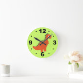 Horloge murale pour enfants dinosaure orange migno (Maison)