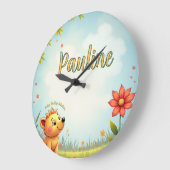 horloge murale pour enfants personnalisée - nom cu (Angle)
